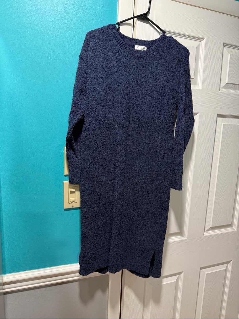 Jessica SCozy Navy Long-Sleeve Sweater Dress